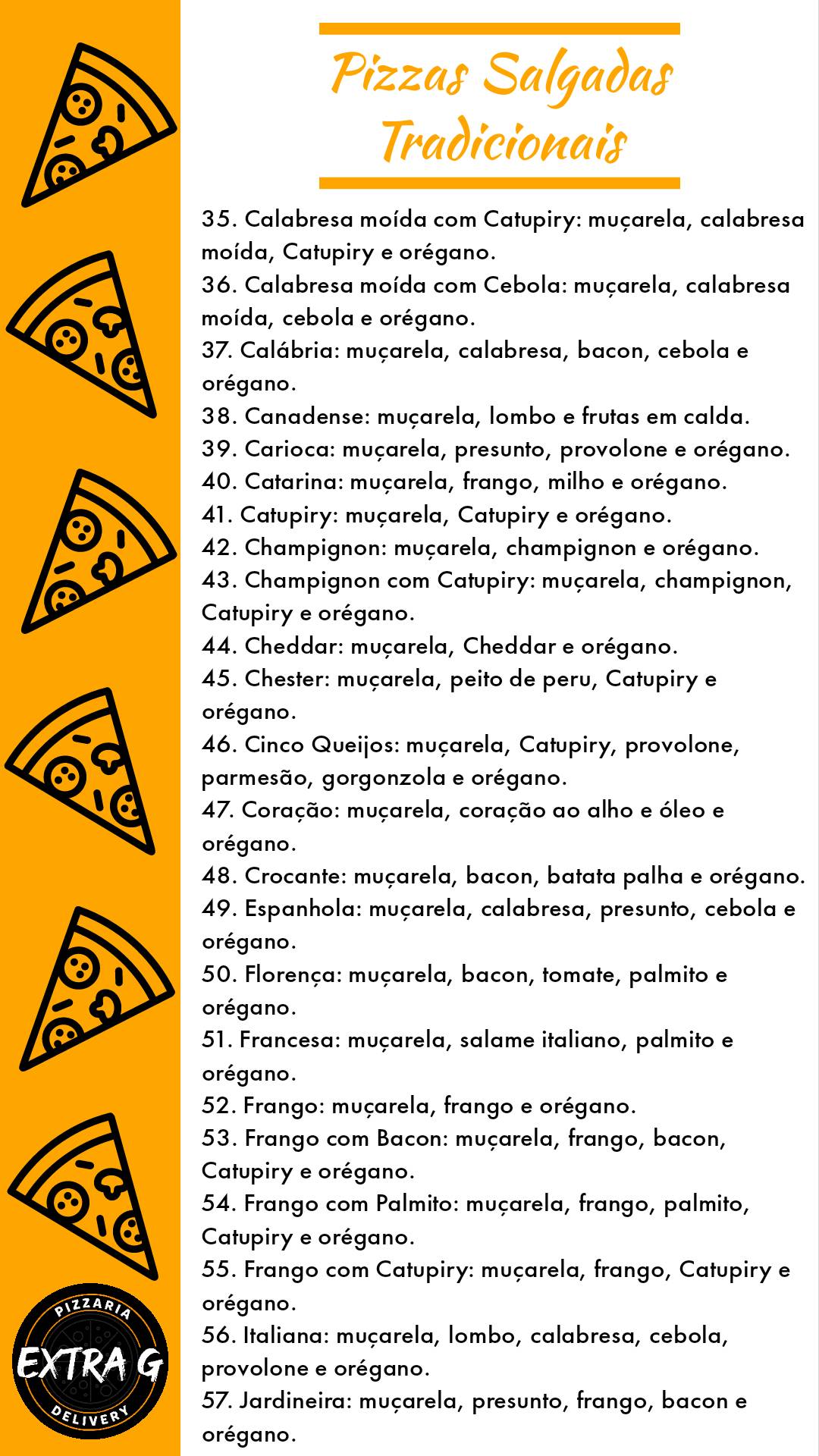 Pizzaria Extra G cardápio