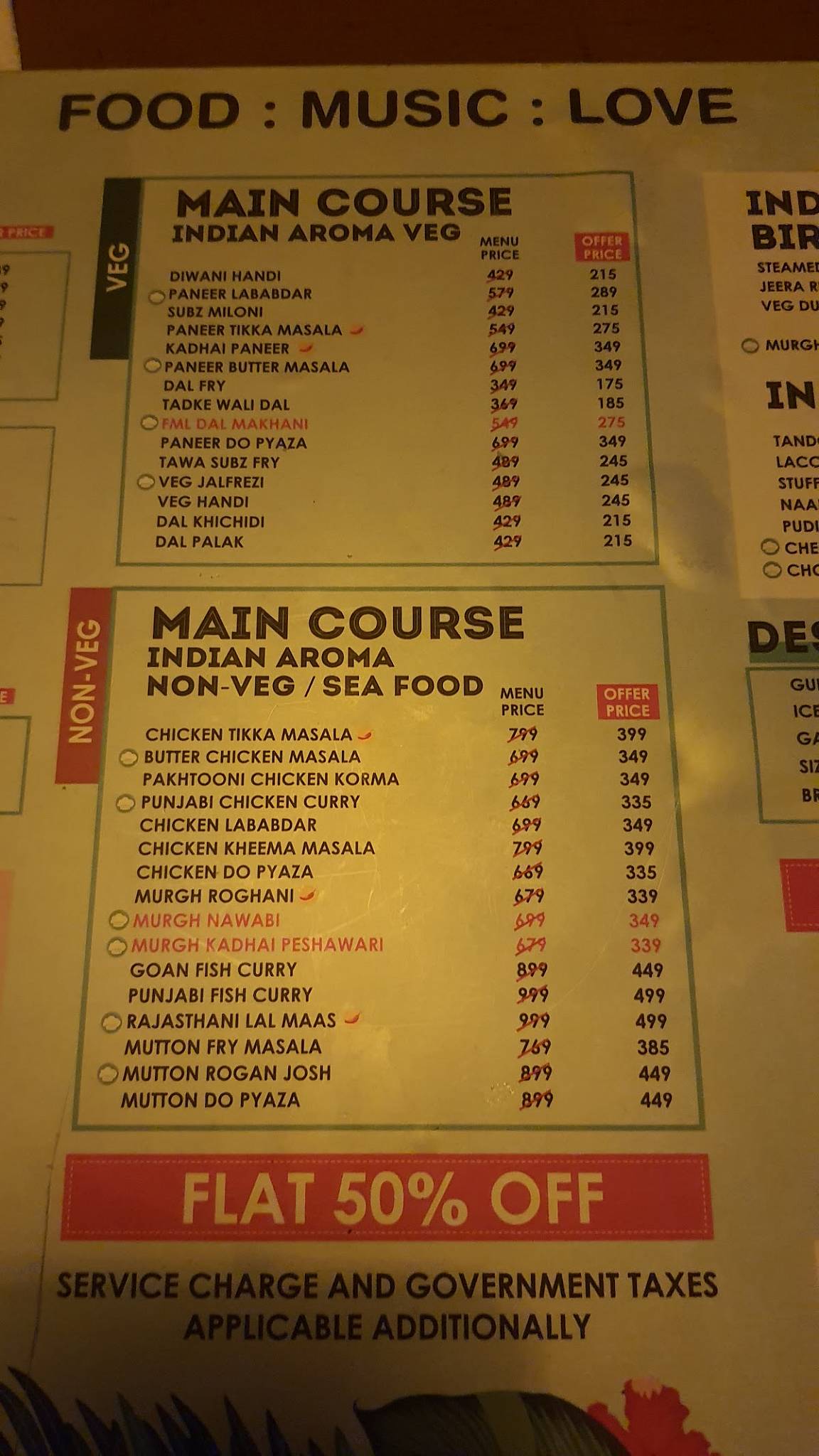 FML - Food Music Love (Pashan) menu