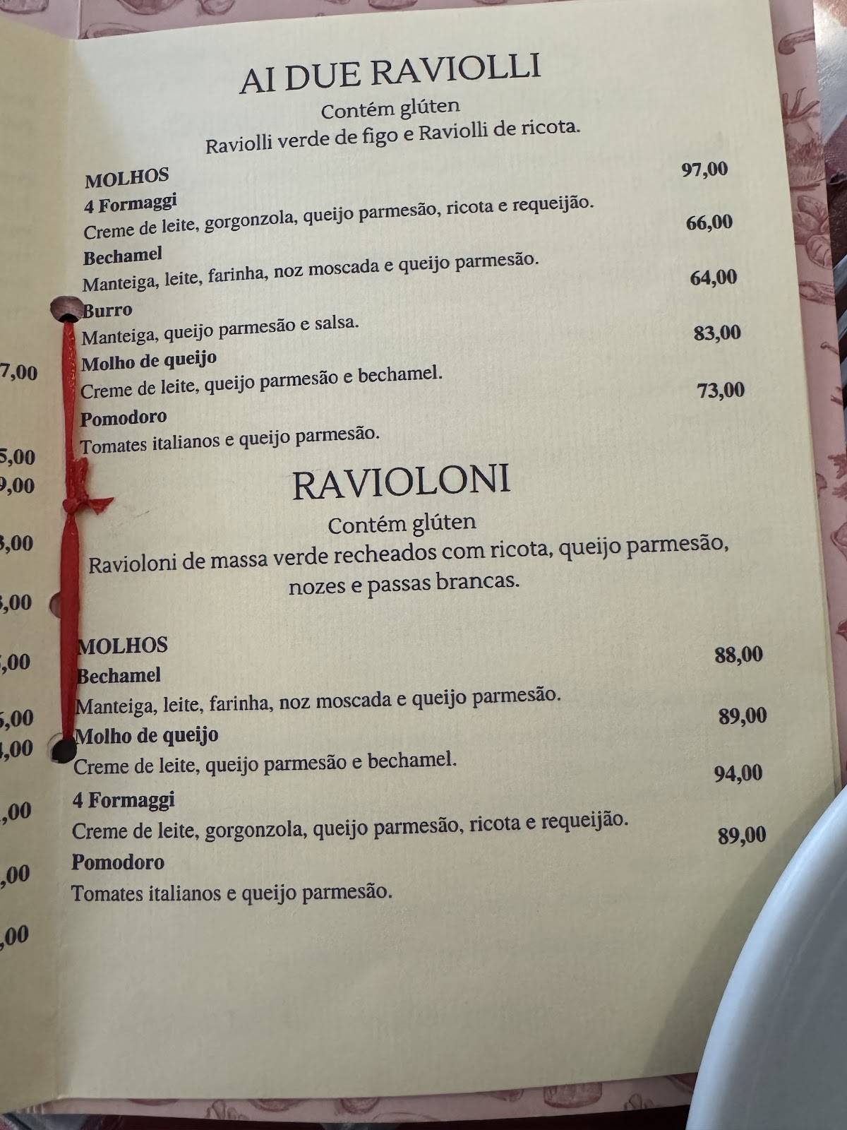 Farfarello Restaurante cardápio