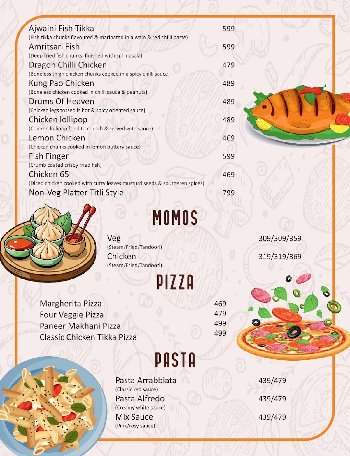 Titli Cafe Faridabad menu