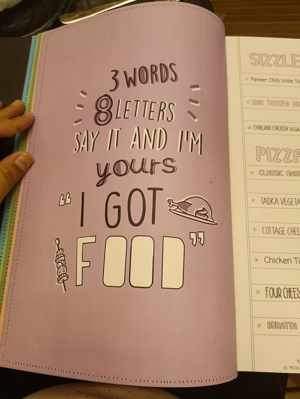 Farzi Cafe, Bhopal menu