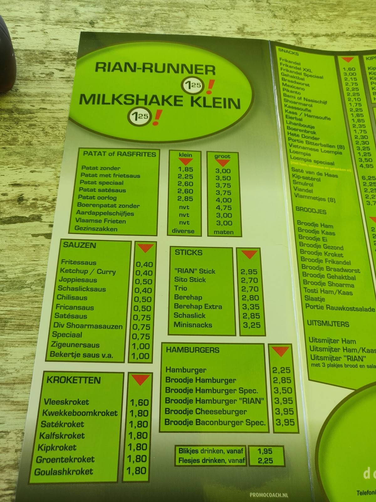 Menu de Snackbar Rian
