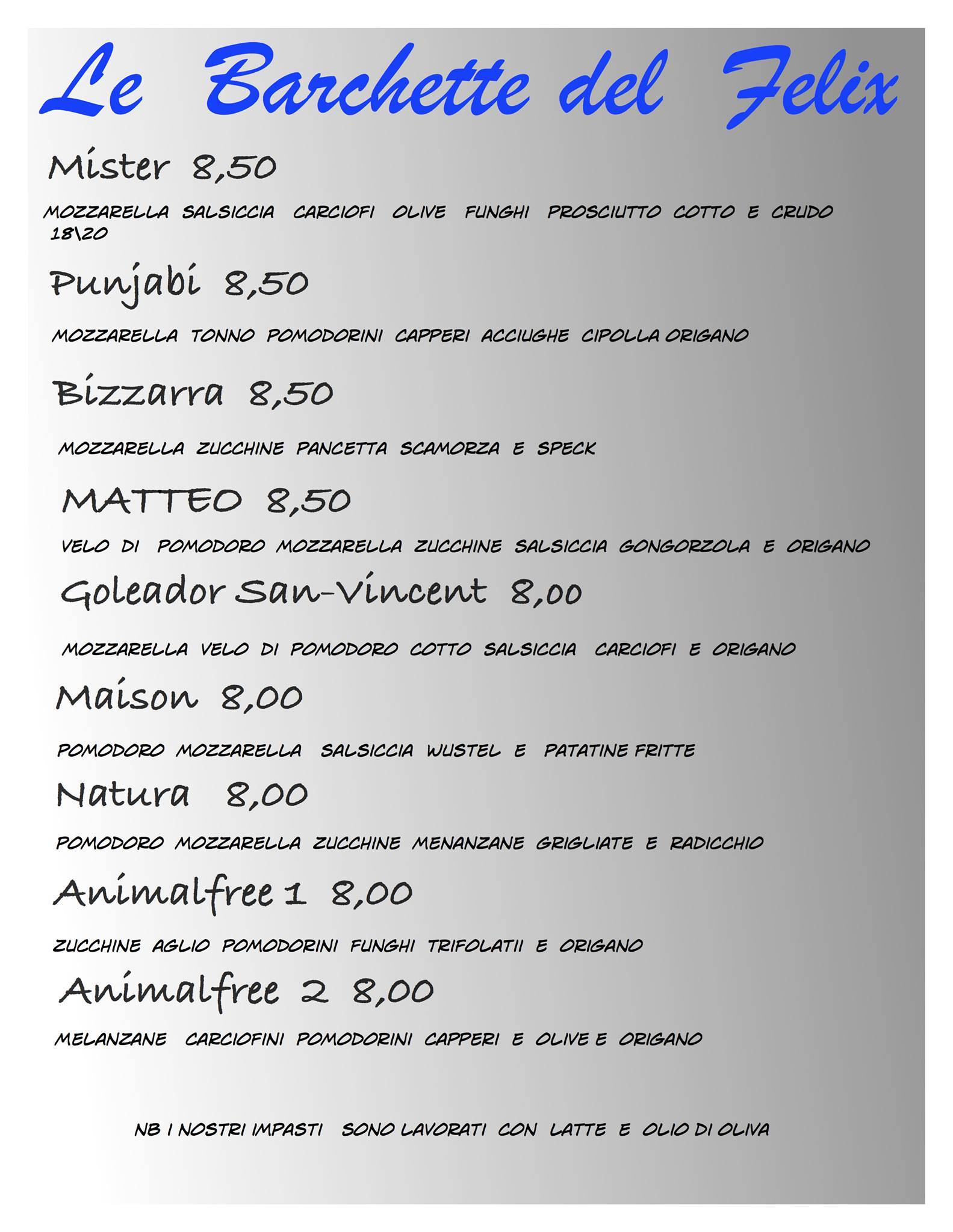 Menu di Felix Snc 