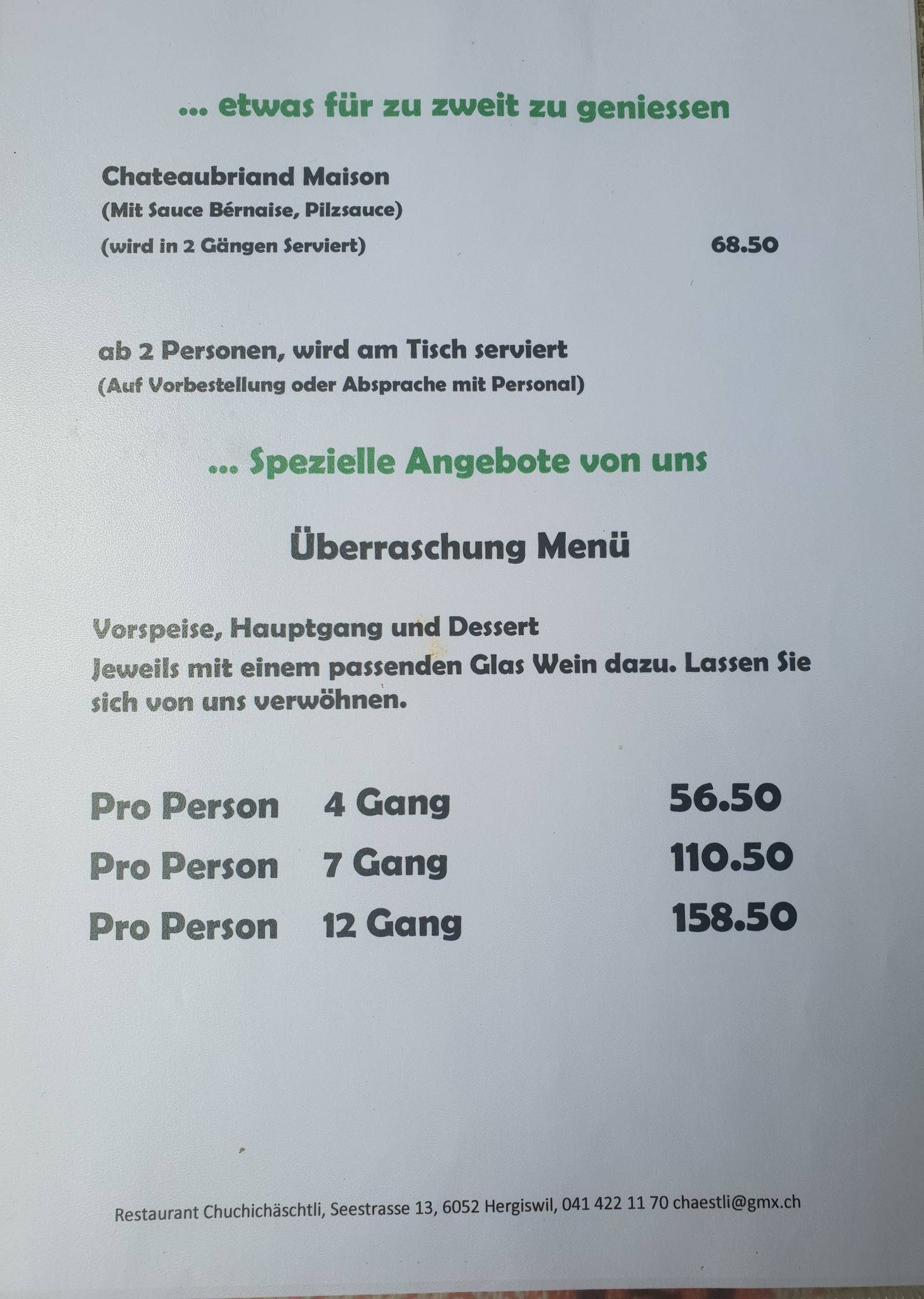 Menu di chuchichäschtli 