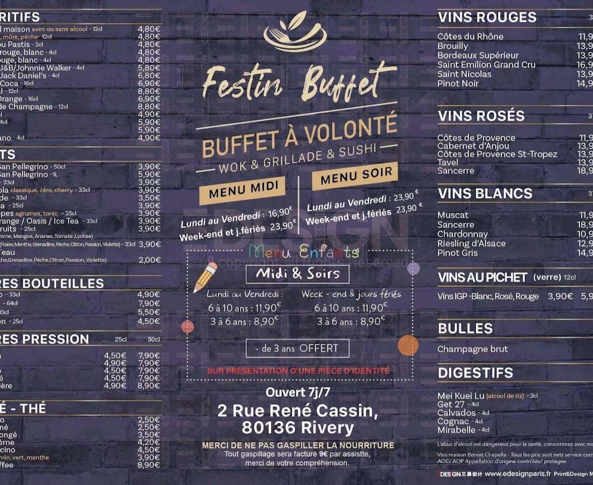 Menu de Festin Buffet