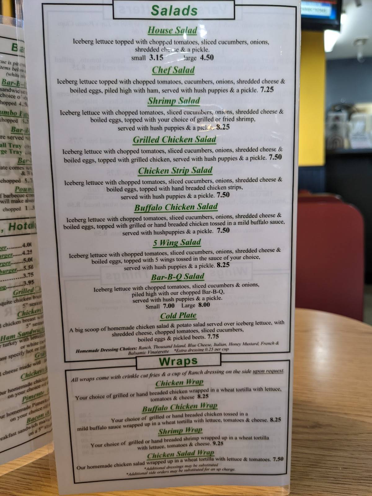 Menu at Field House BBQ, Kannapolis