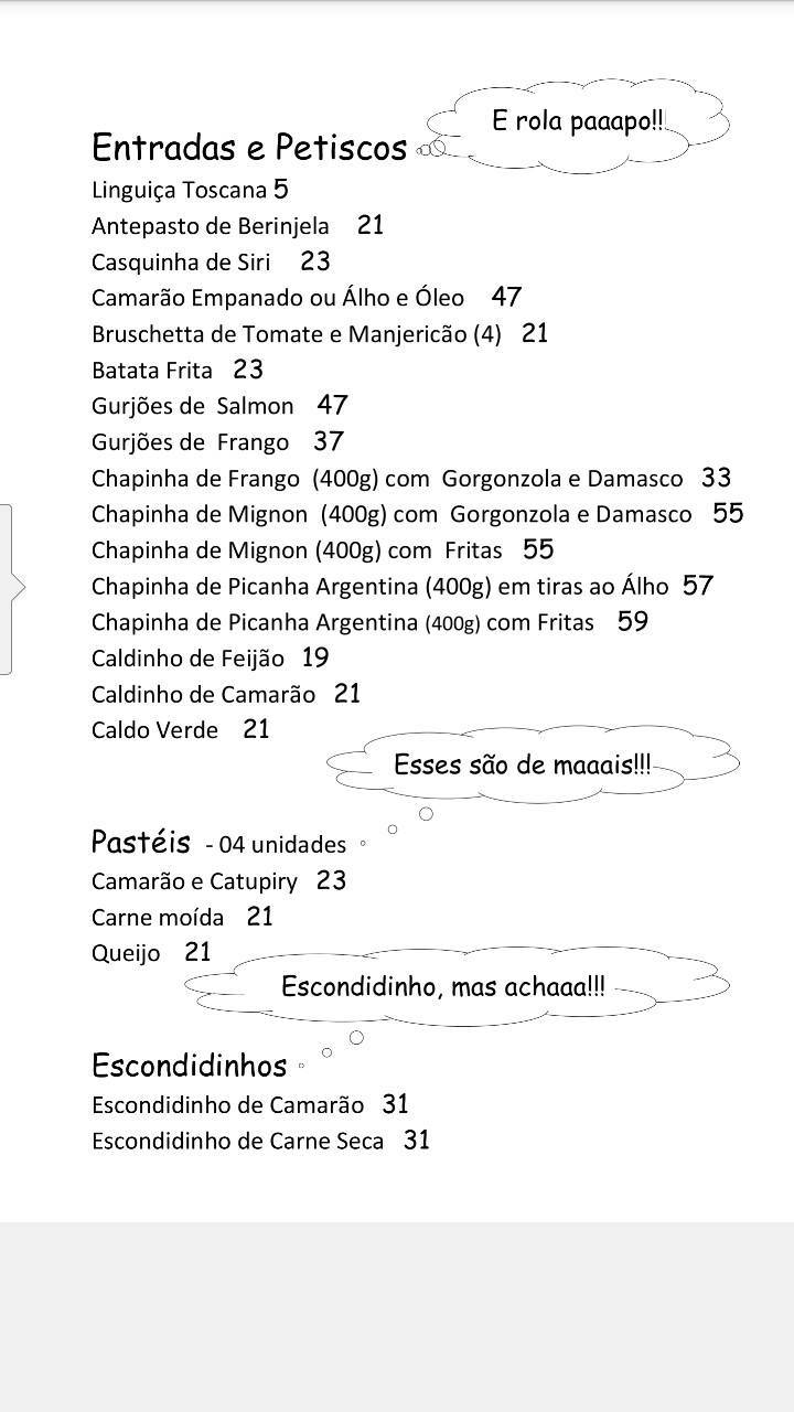 Finalmente Bistrô cardápio