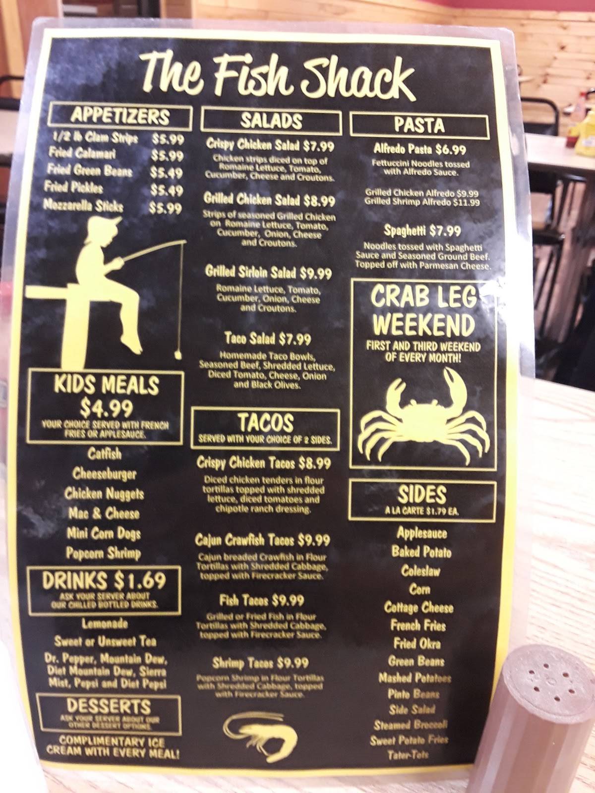 Menu at Fish Shack restaurant, West Plains