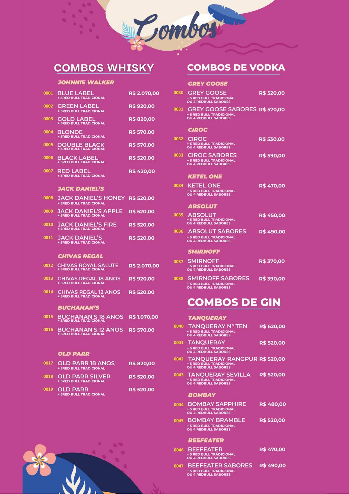 Flamingo Restaurante Bar cardápio