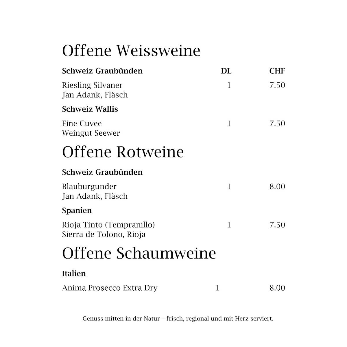 Menu di Berghaus Bargis 