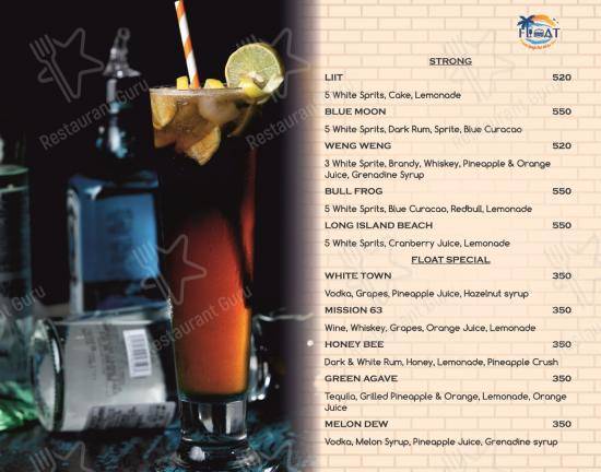 Menu for Float Gastro Pub in Puducherry
