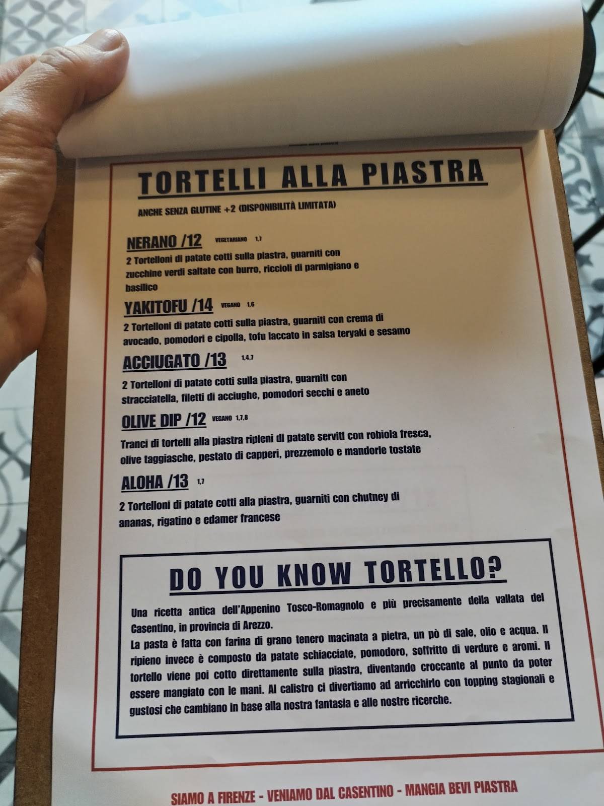 Menu de Calistro