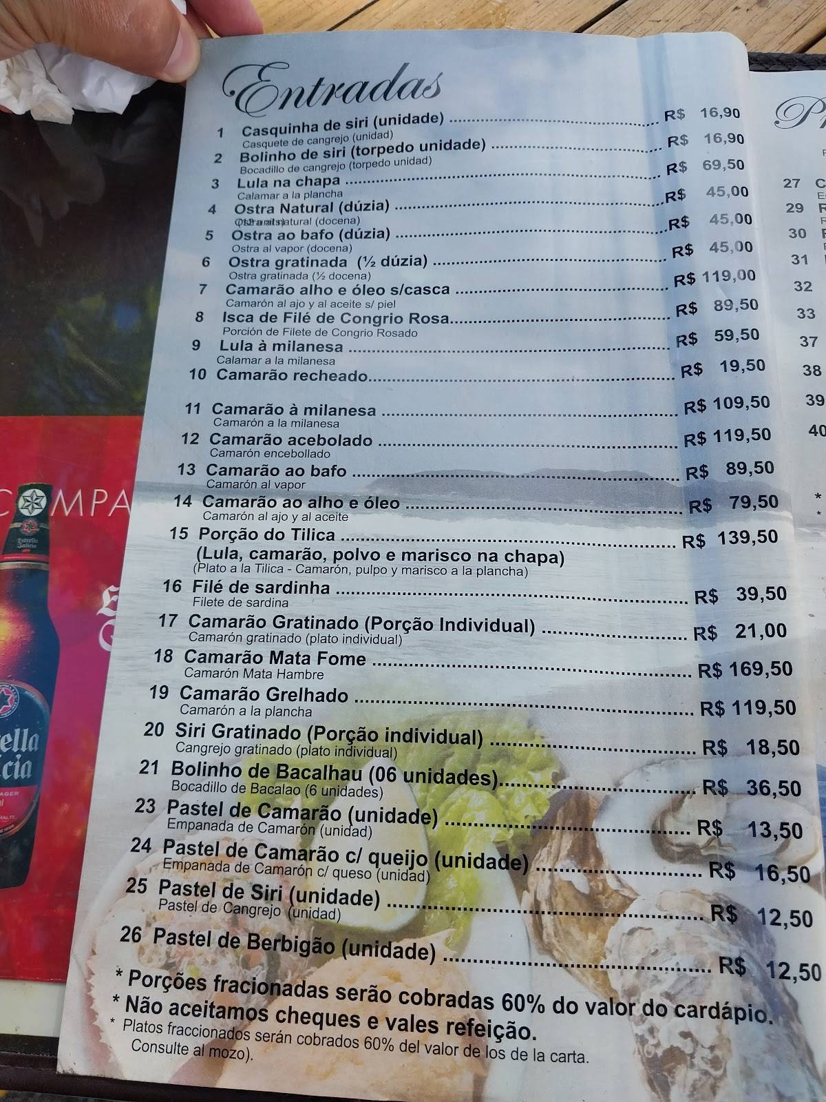 Zé do Cacupé cardápio