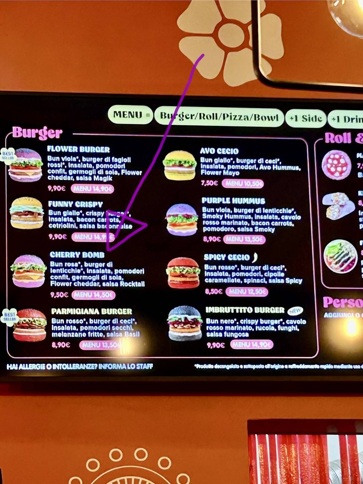 Menu di Flower Burger 