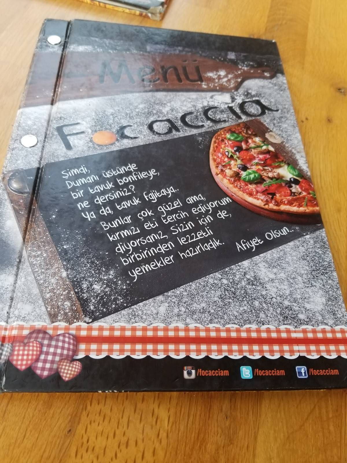 Menu at Focaccia Cafe Restaurant Kumburgaz Büyükçekmece İstanbul