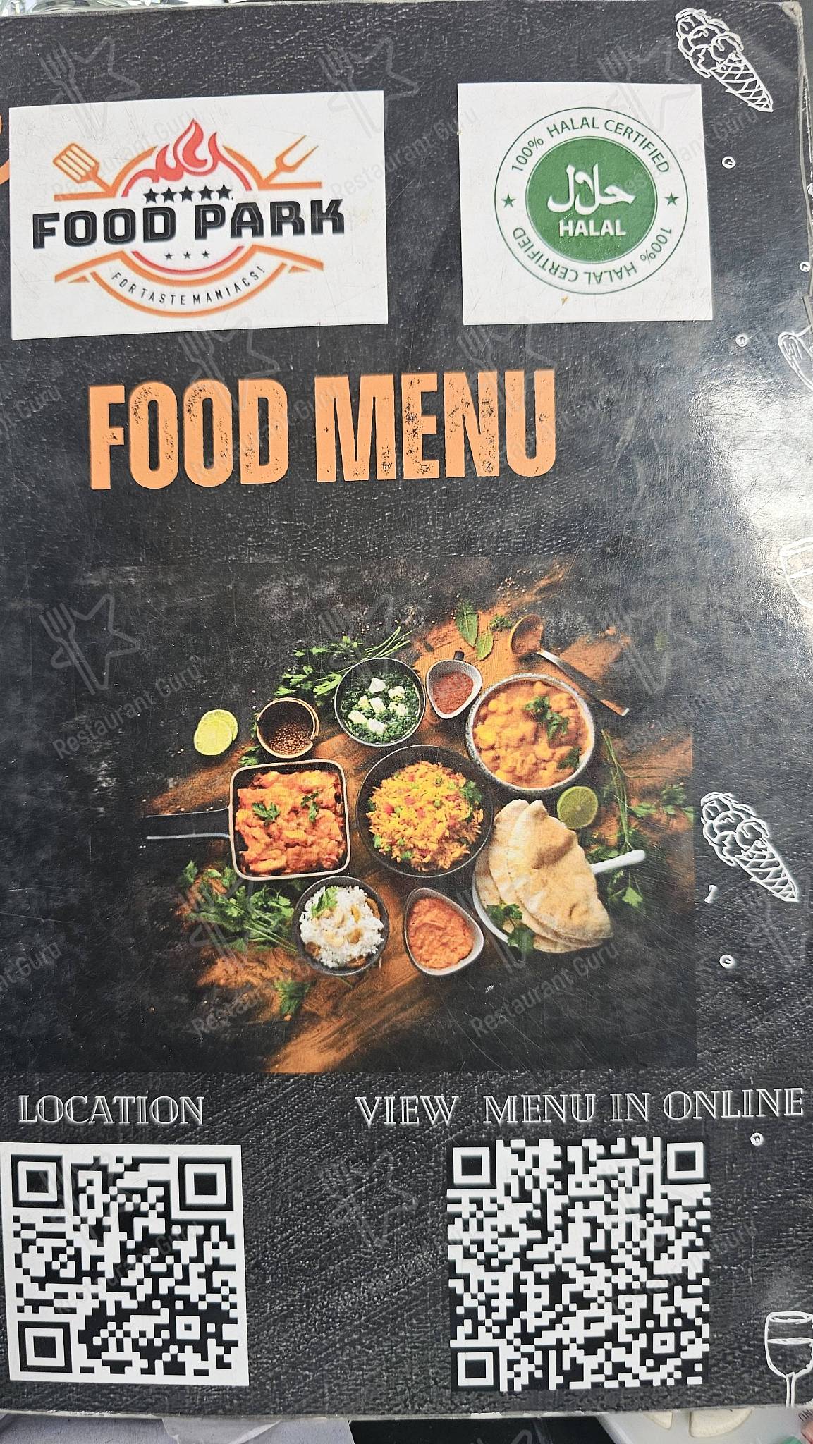 Food Park - Family Garden Restaurant menu - meals and drinks