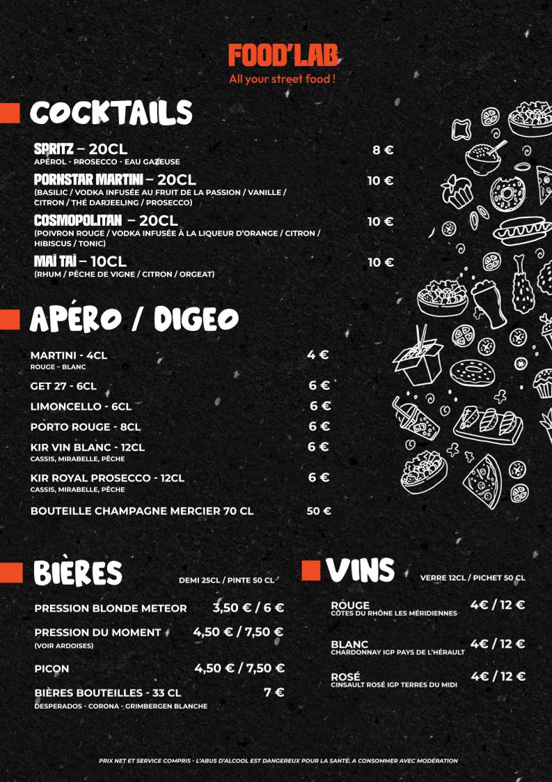 Menu de Food'Lab Nancy
