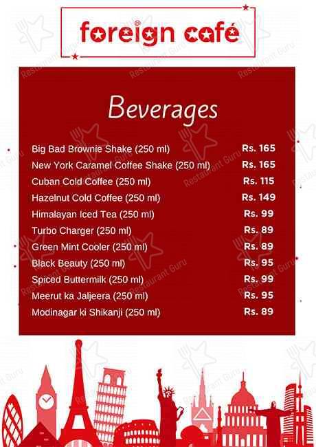 Foreign Café menu