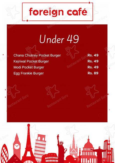 Foreign Café menu