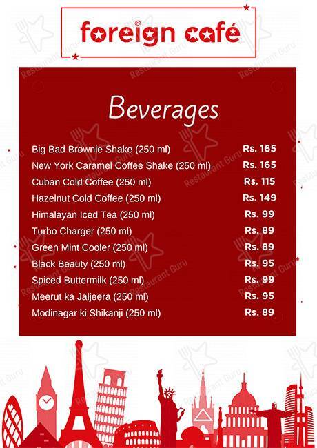 Foreign Café menu
