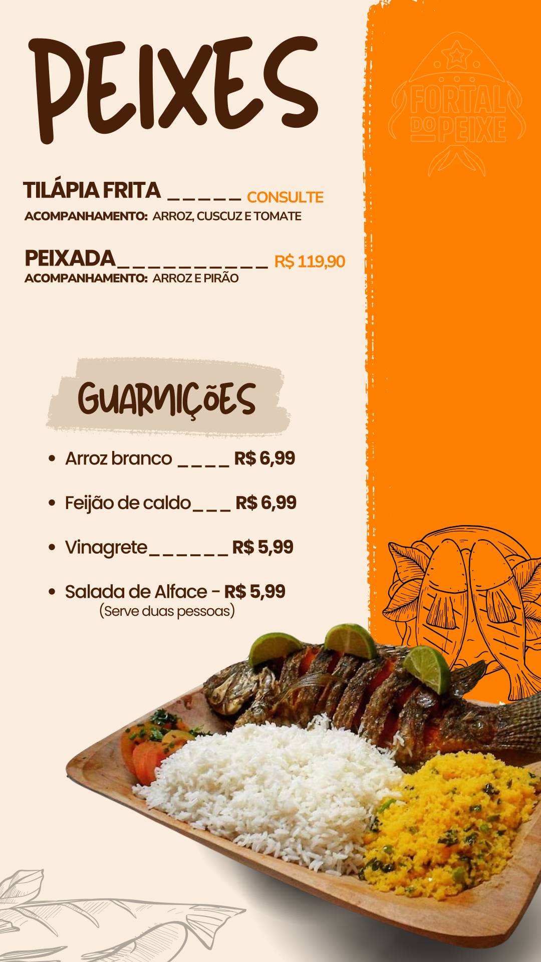 Fortal do Peixe cardápio