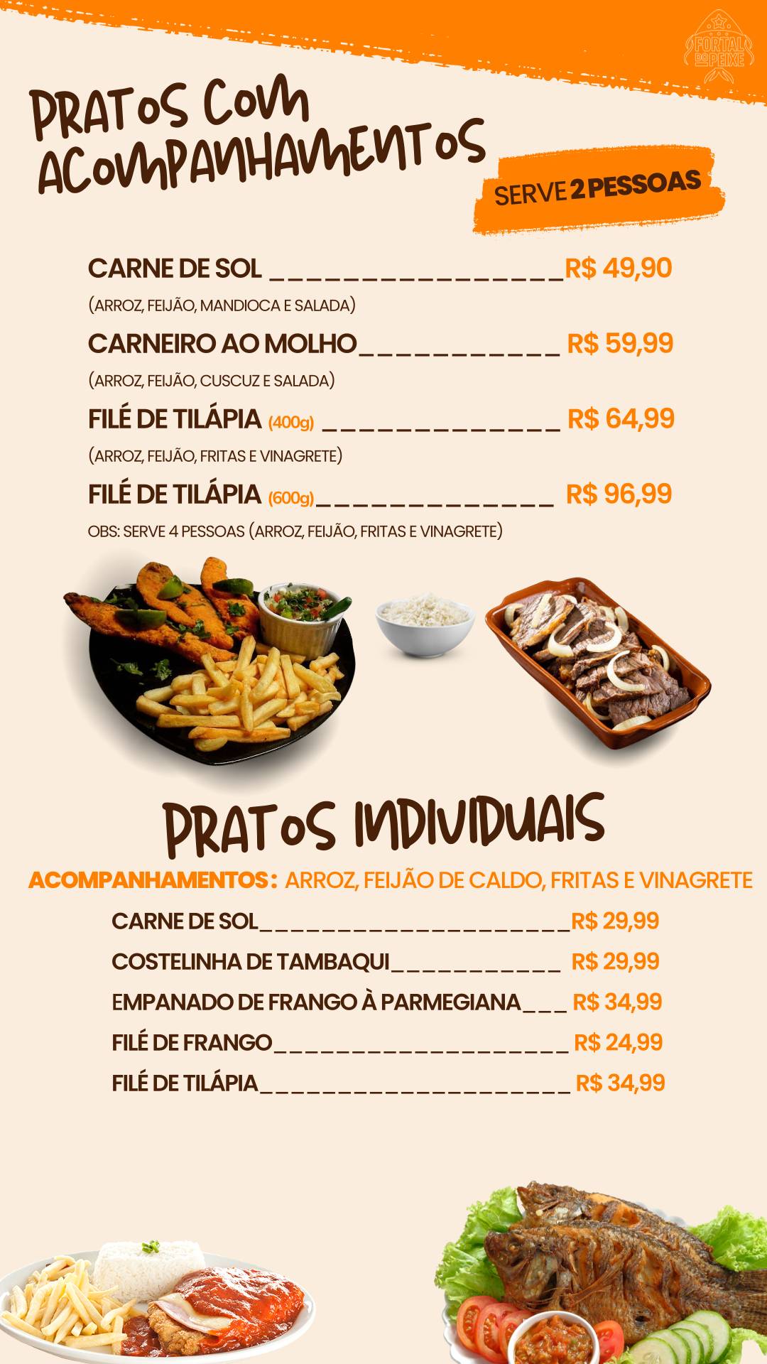 Fortal do Peixe cardápio