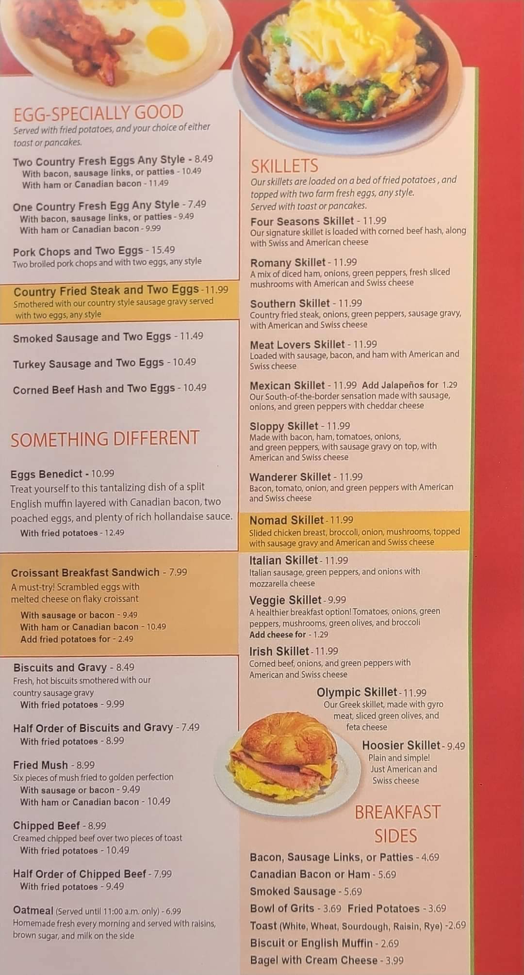 Menu at Four Seasons Family Restaurant, Greenwood, N State Rd 135