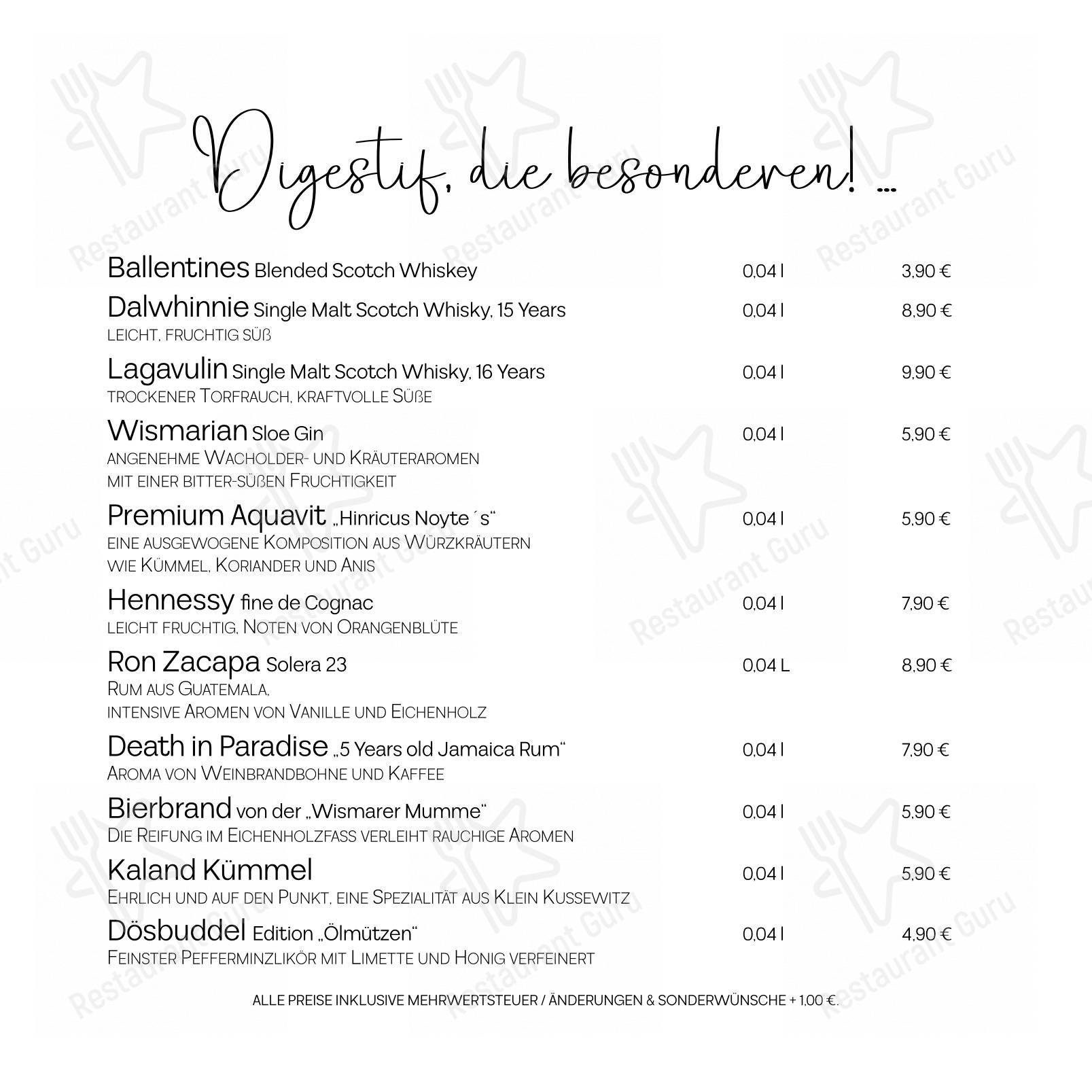 Fritz Reuter Stuben (KTV) dans Rostock - Menu