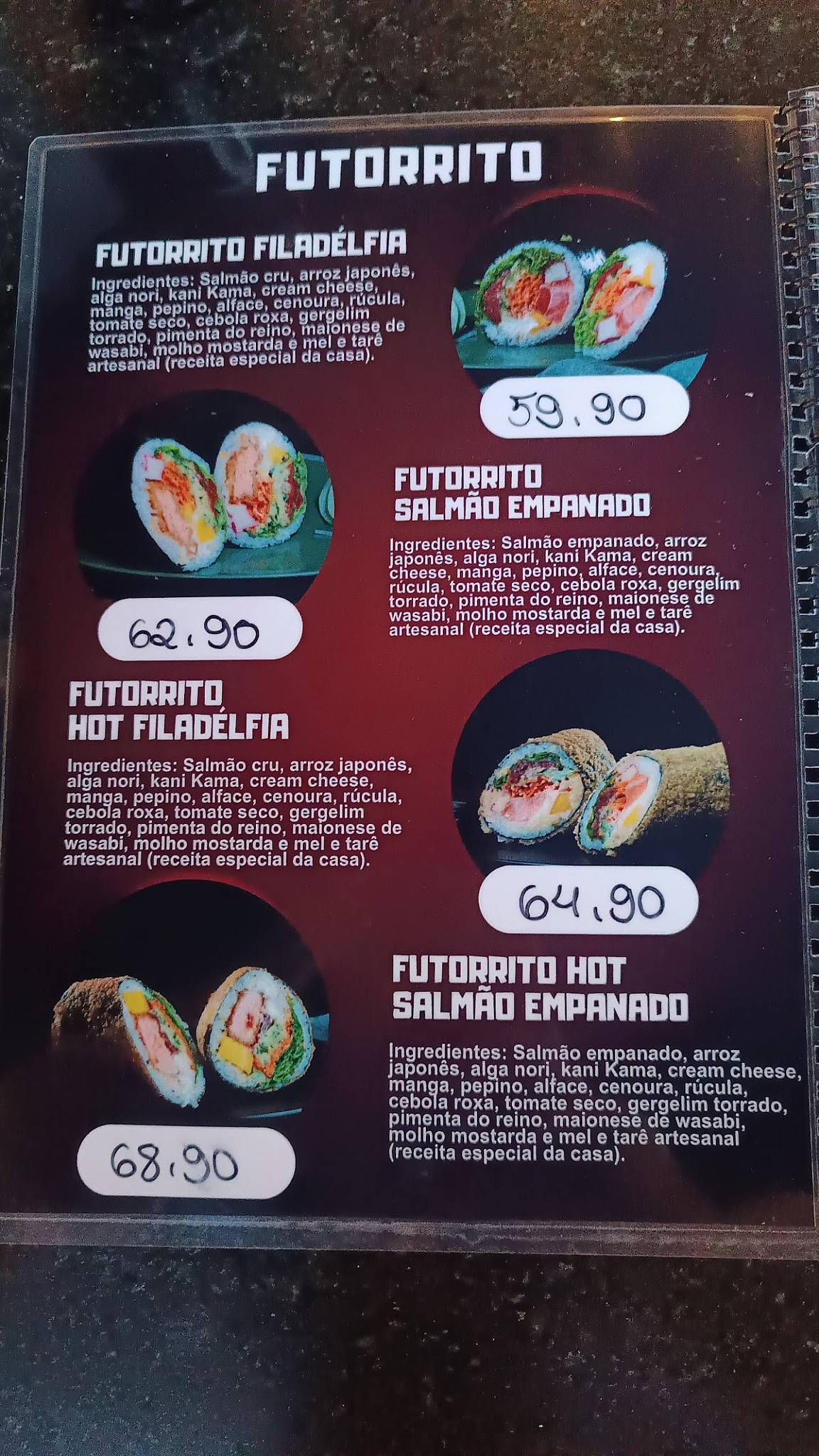 Futorrito Sushi cardápio