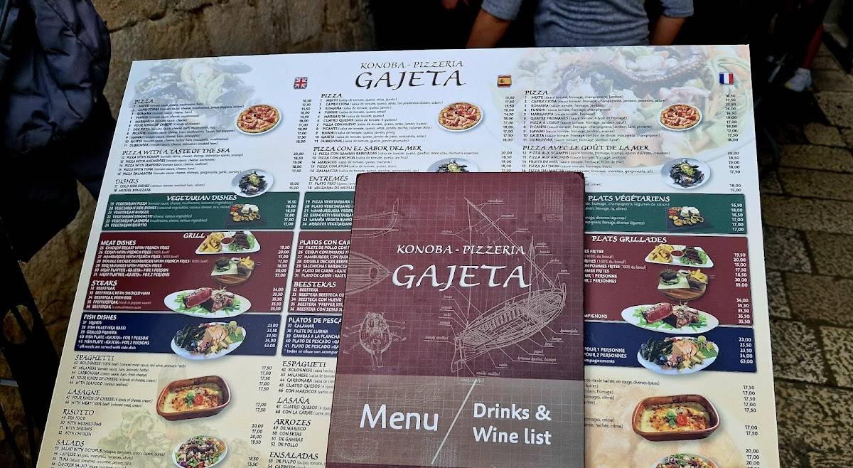 Menu di Gajeta Restaurant 