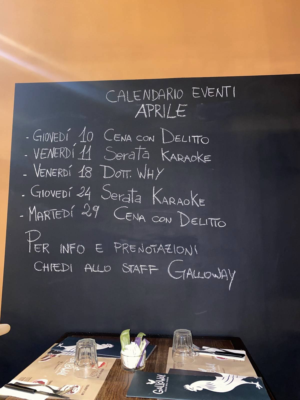 Menu di Galloway Messina 