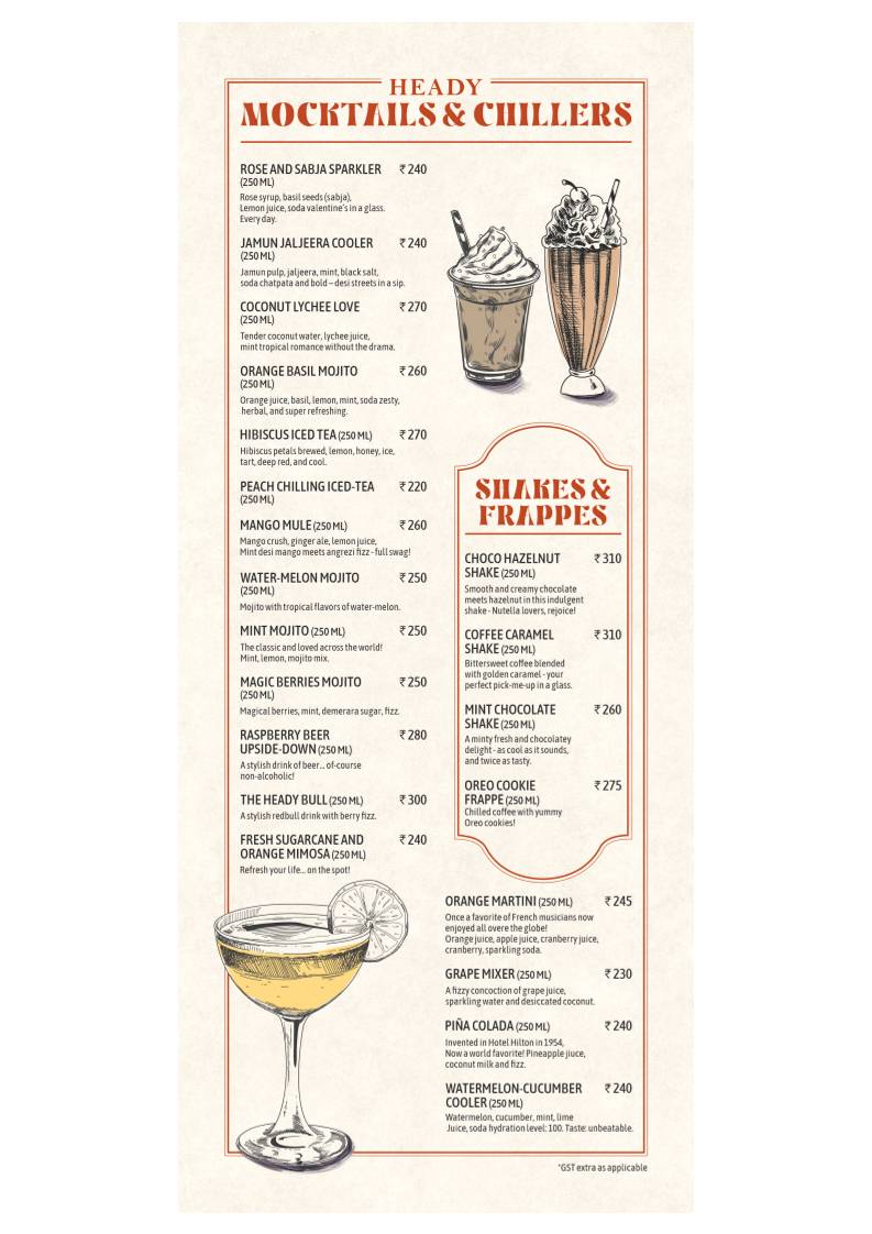Terracotta Multicuisine Restaurant & Banquet menu