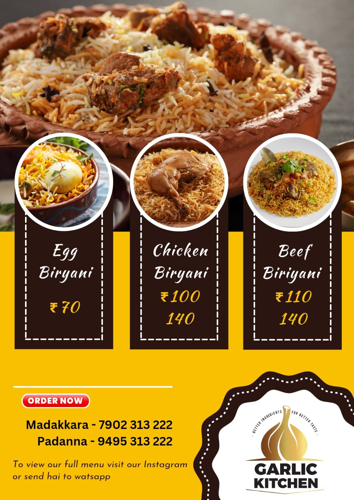 Garlic Kitchen menu
