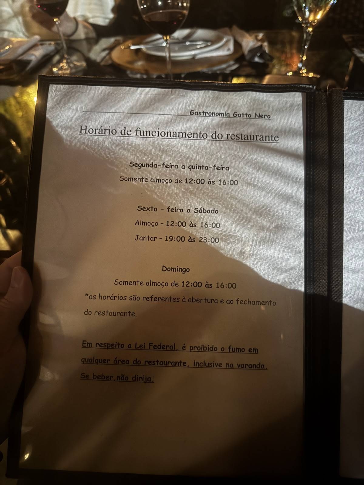 Gastronomia Gatto Nero cardápio