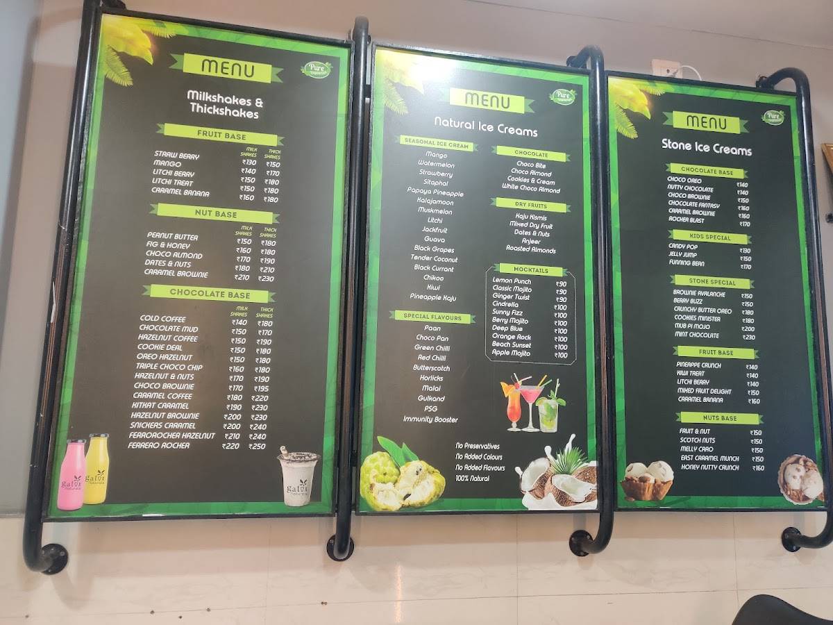 Gatox Naturals menu