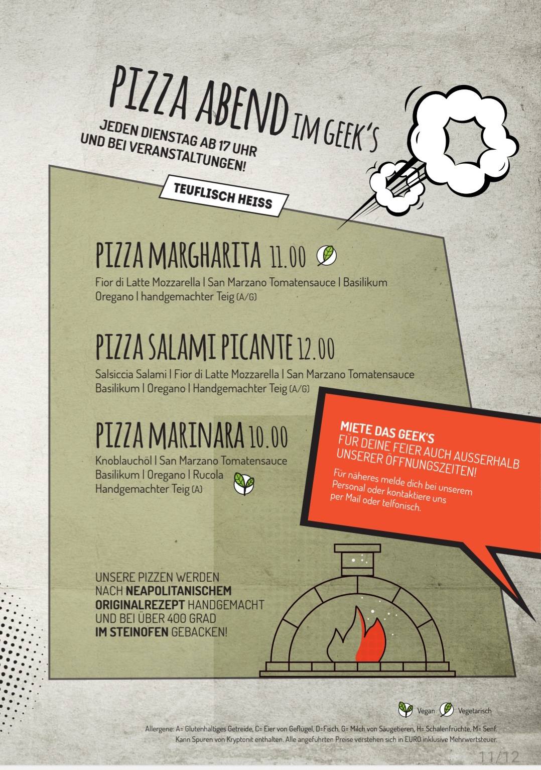 Menu de Geek's Café-Bar