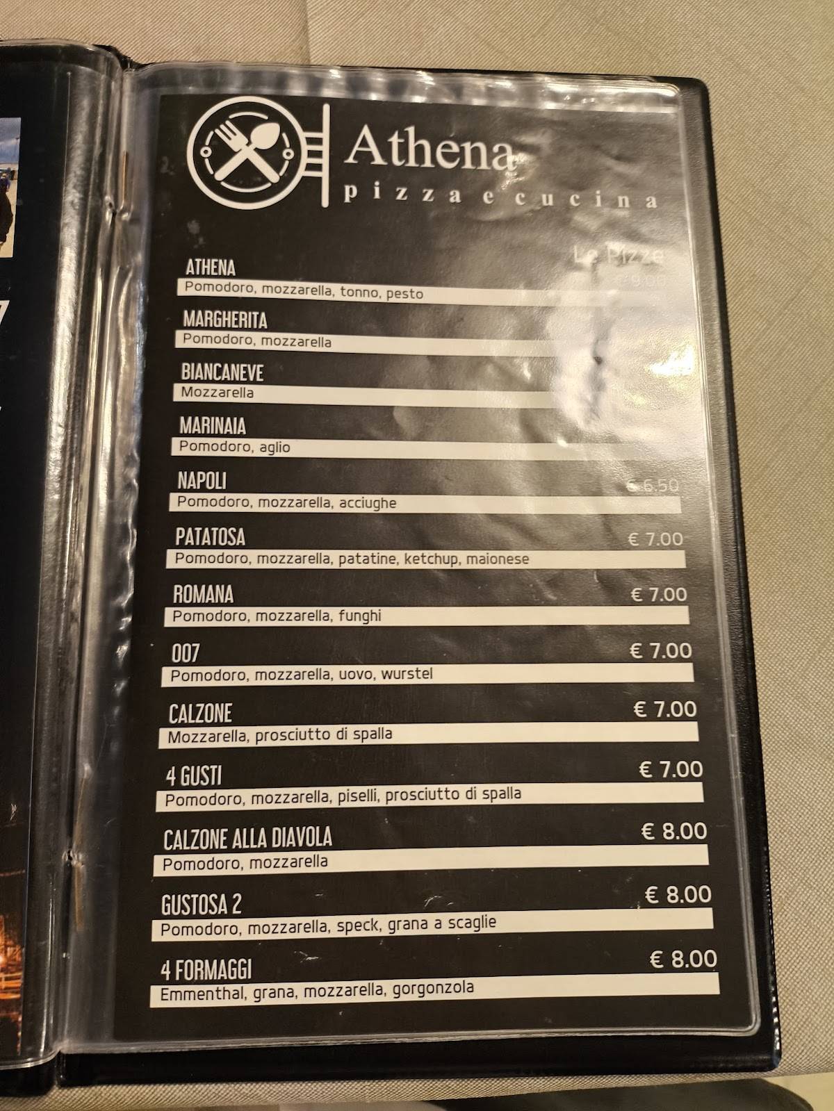 Menu di Athena pizza e cucina 