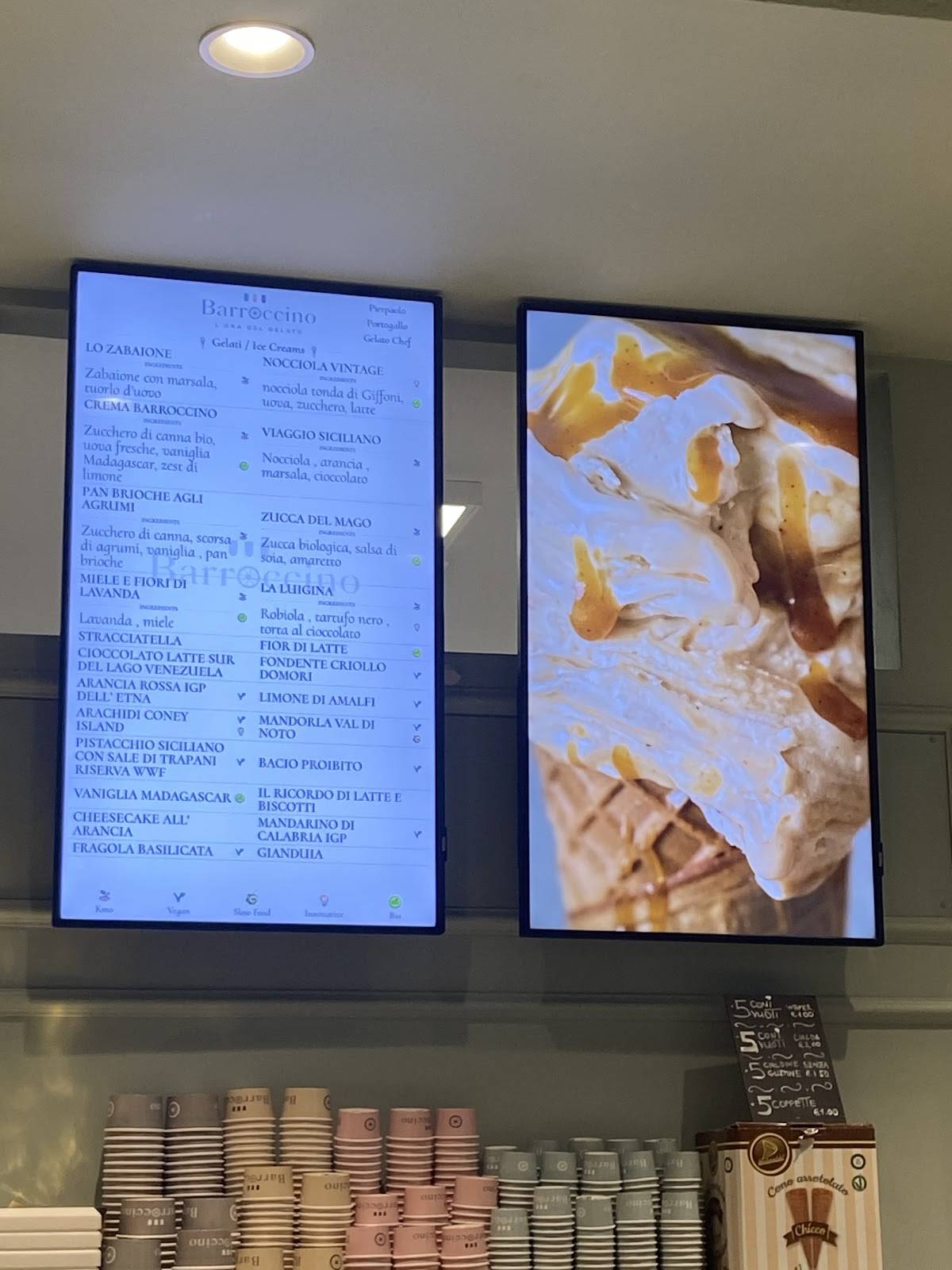 Menu di Gelateria Barroccino 