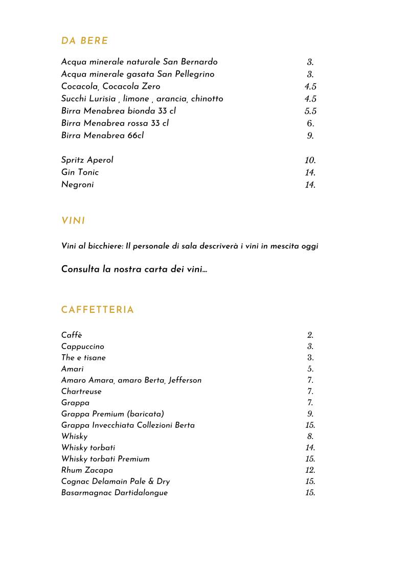 Menu di Giovanni Ristorante Gastronomia 