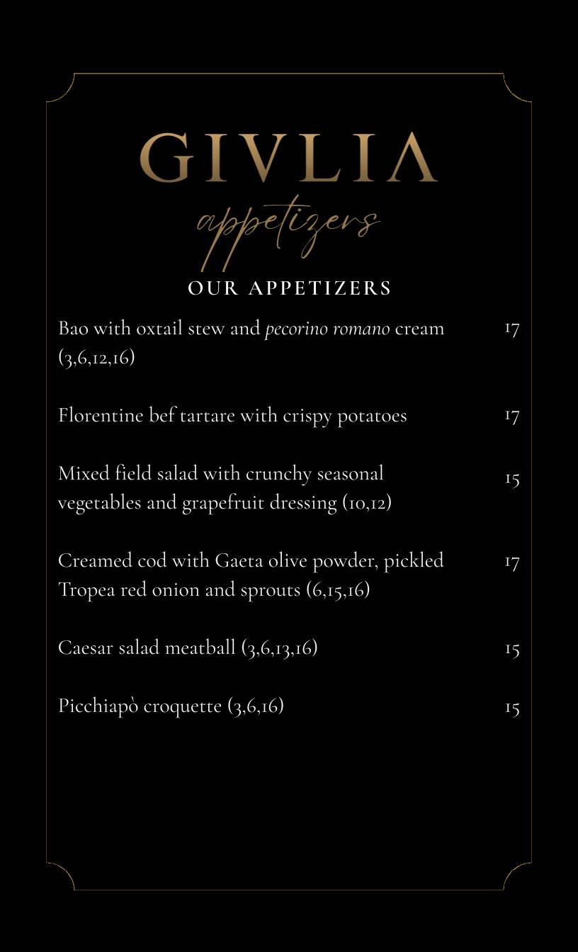 Menu di Giulia Restaurant 