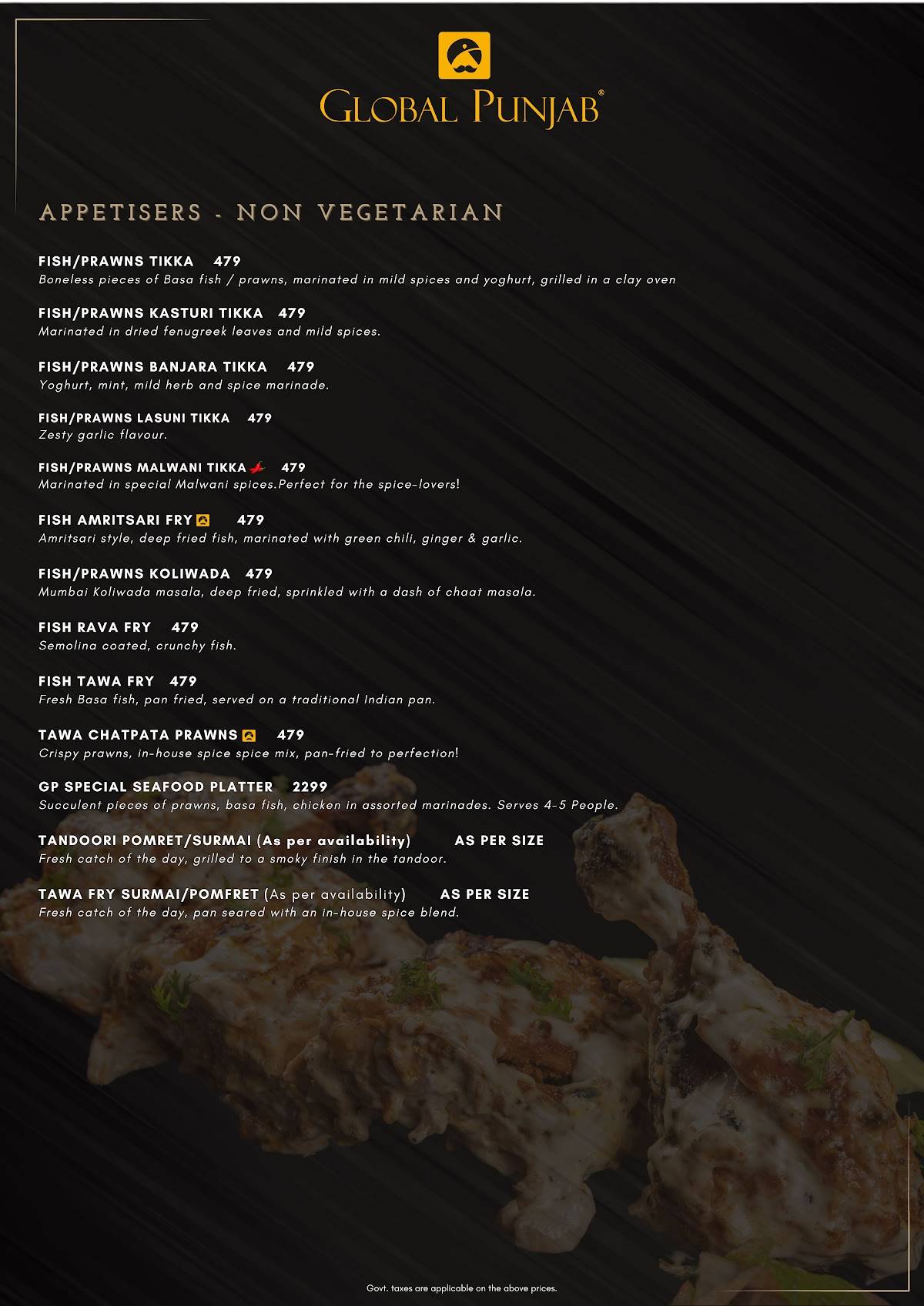 Global Punjab, Baner-Pashan Link Road menu
