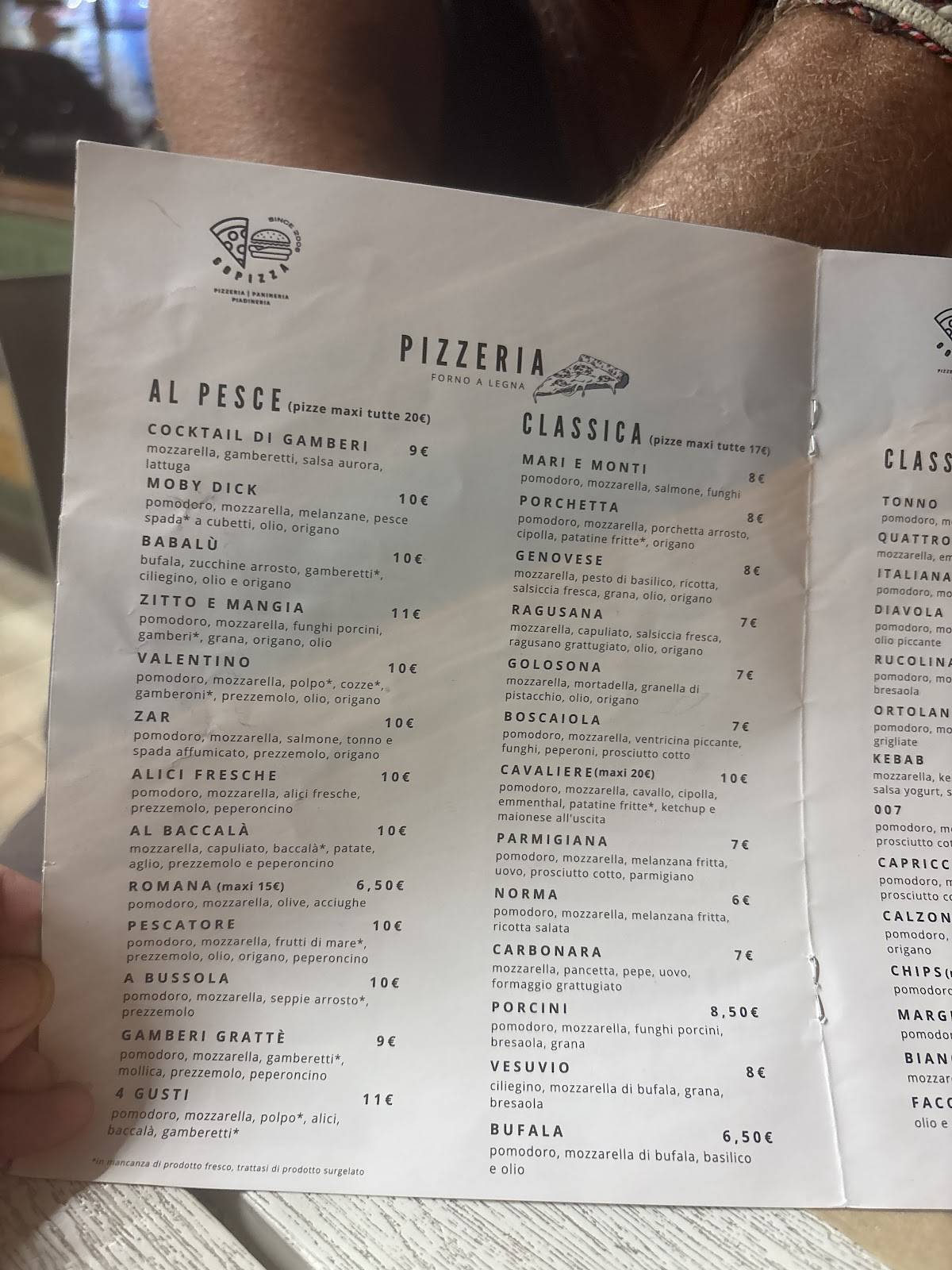 Menu di GoPizza 