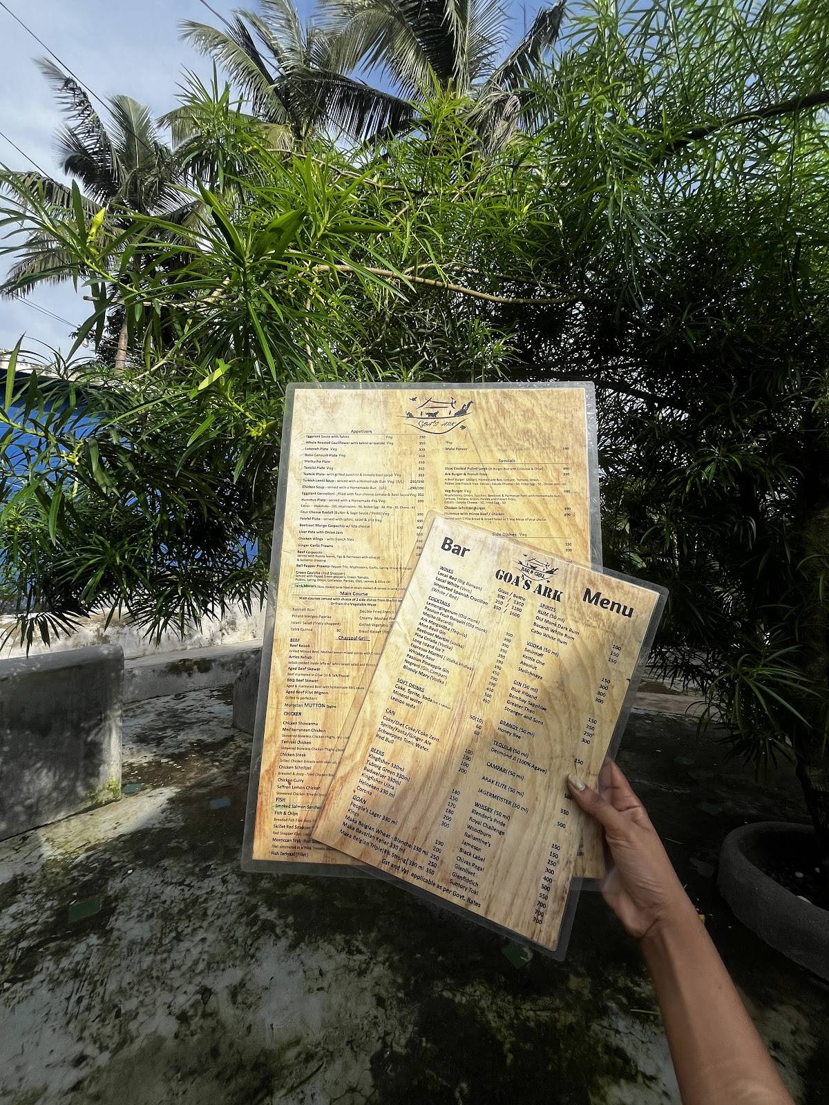 Goa’s Ark - Bar & Grill menu