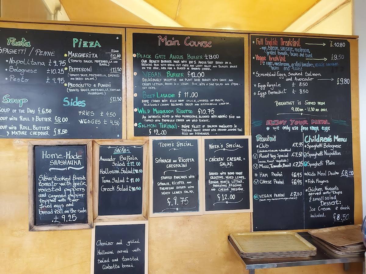Menu at Golders Hill Park Cafe, London, Golders Hill