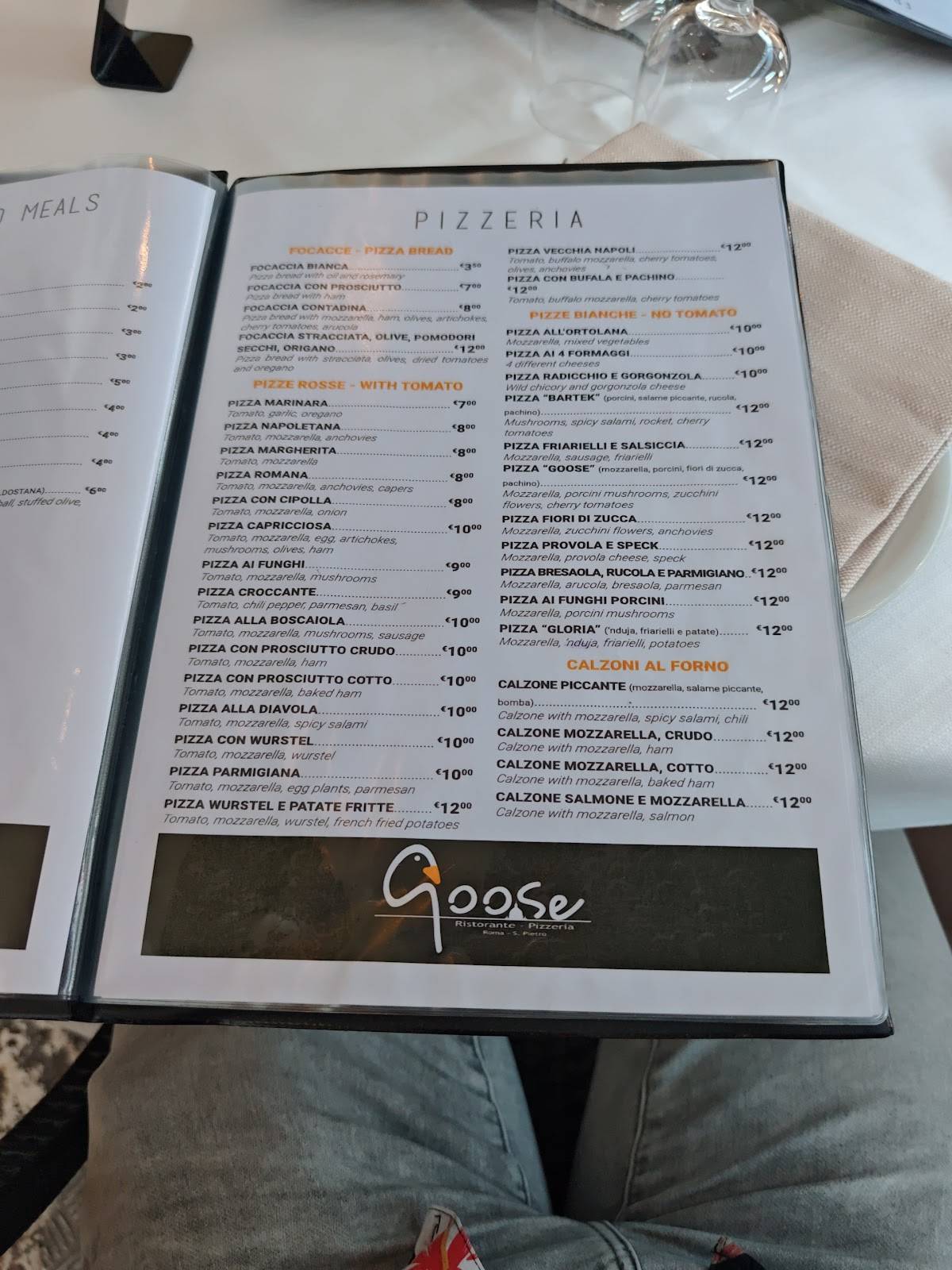 Menu di Goose 