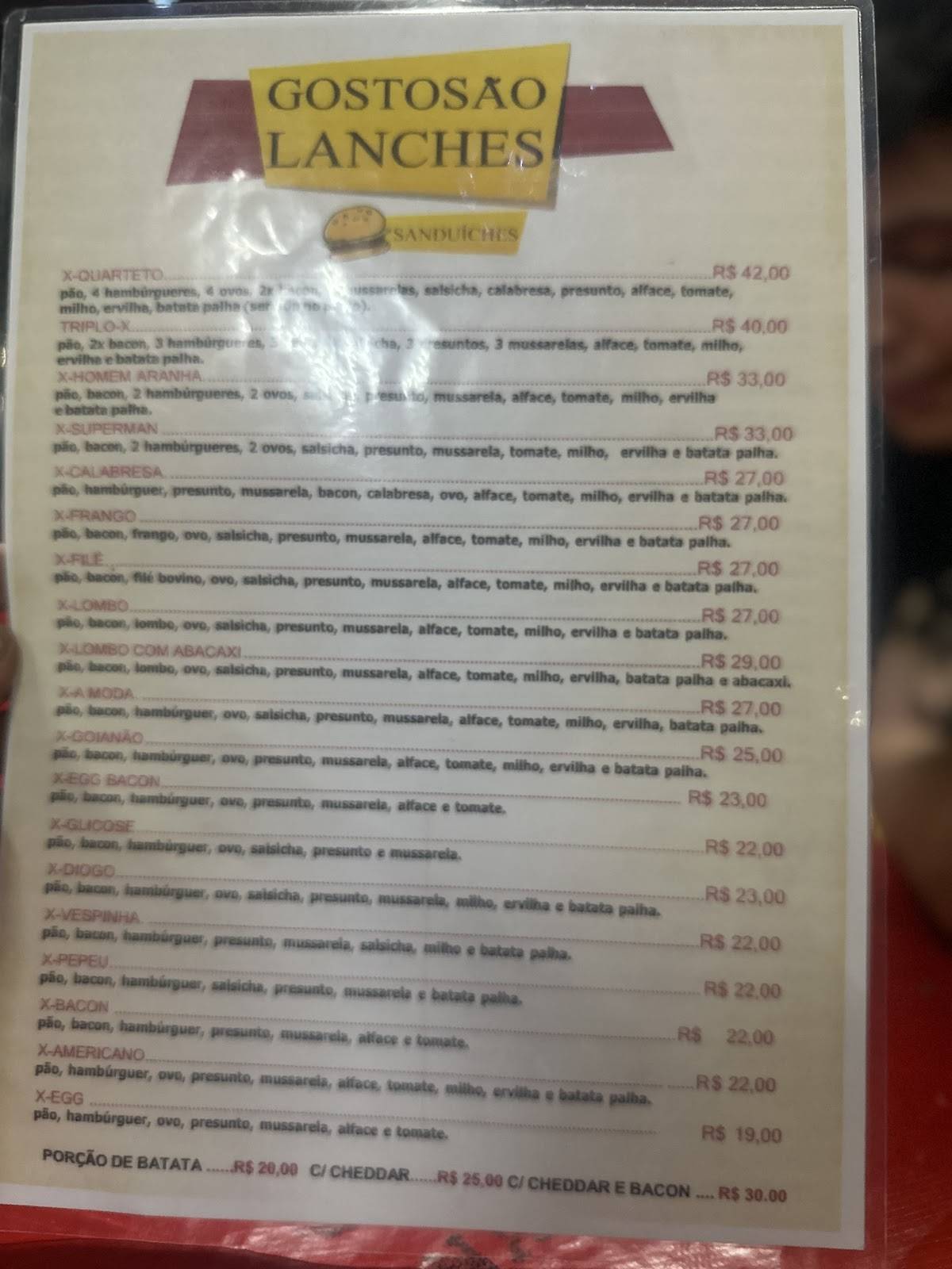 Gostosão Lanches Divino Feirão Jundiaí cardápio