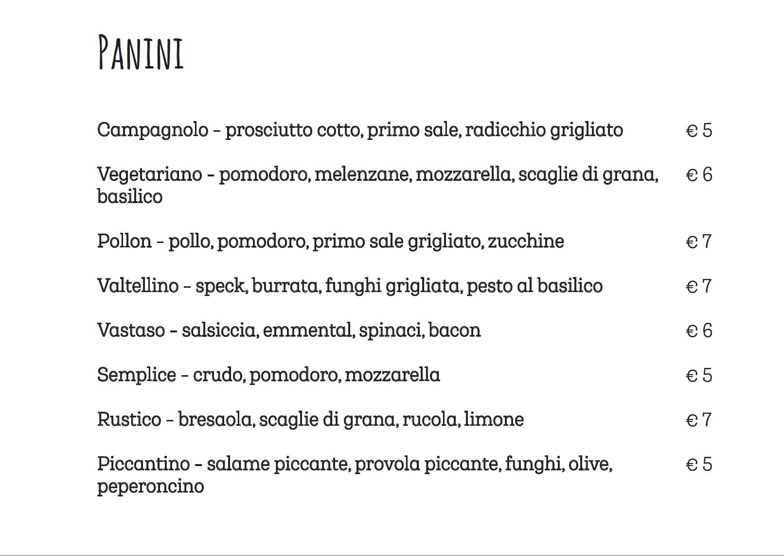 Menu di Graal 