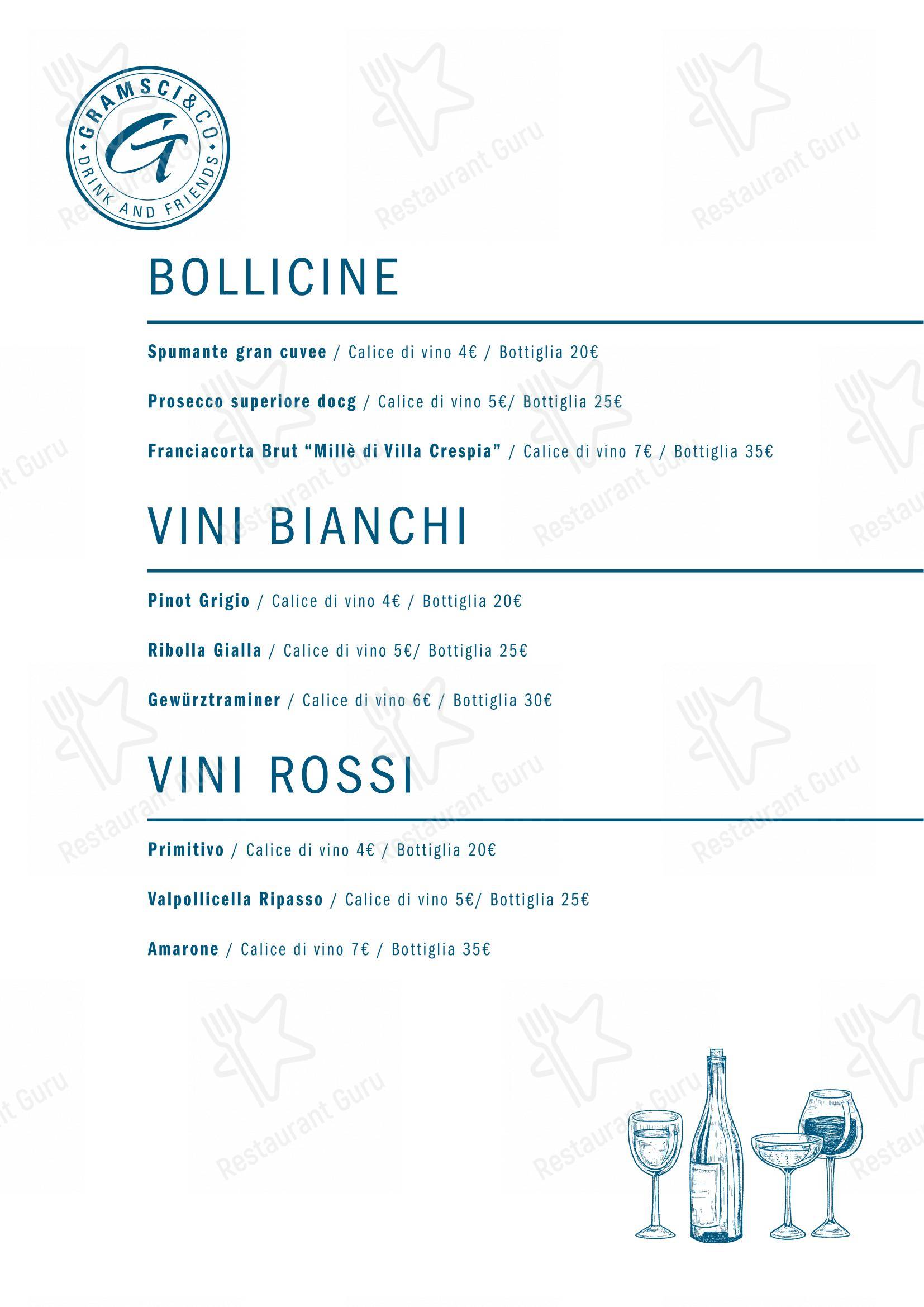 Menu per Gramsci & Co self-service