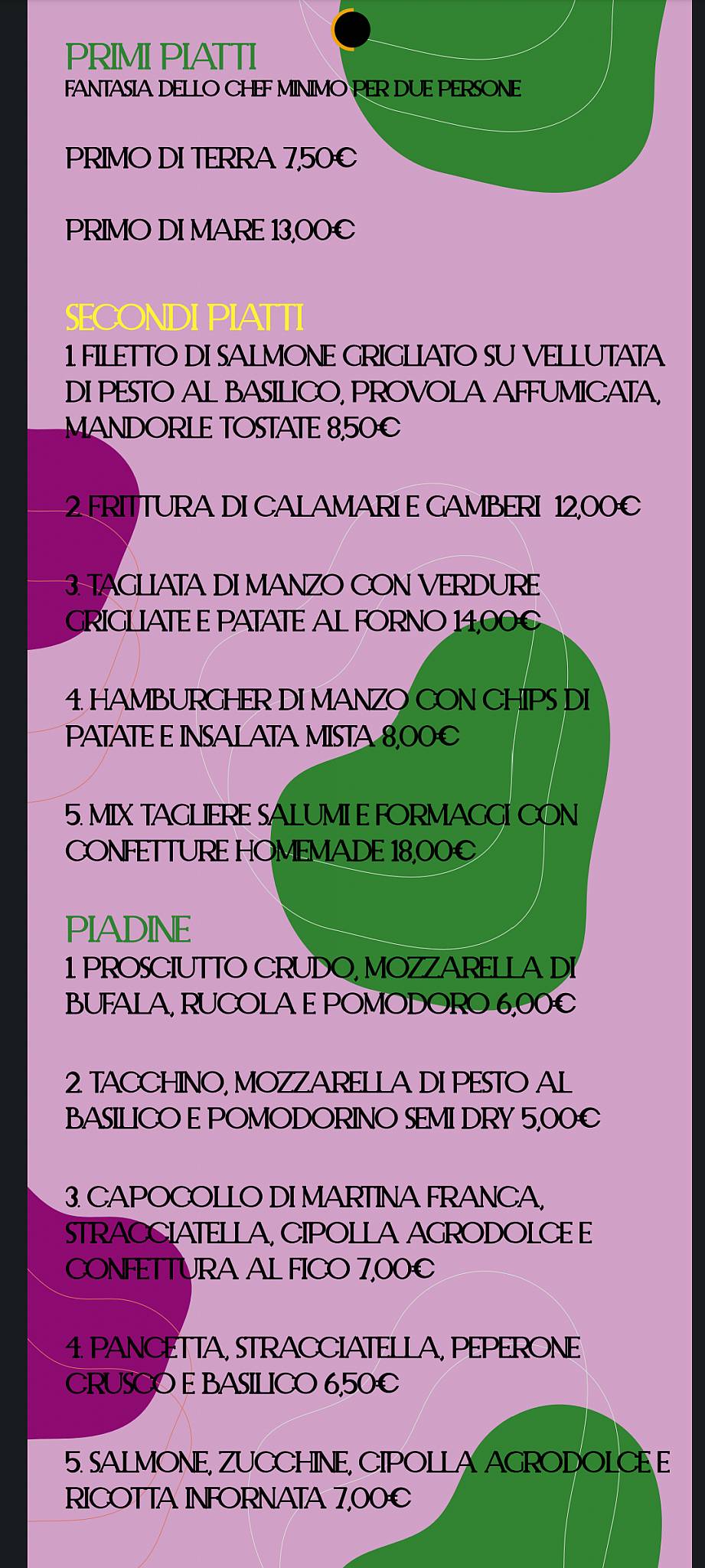 Menu di Labò - Laboratorio del Gusto 