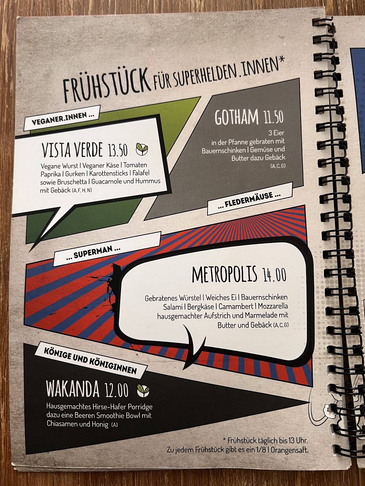 Menu de Geek's Café-Bar